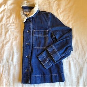 Madewell Denim/Sherpa Cropped Army Jacket